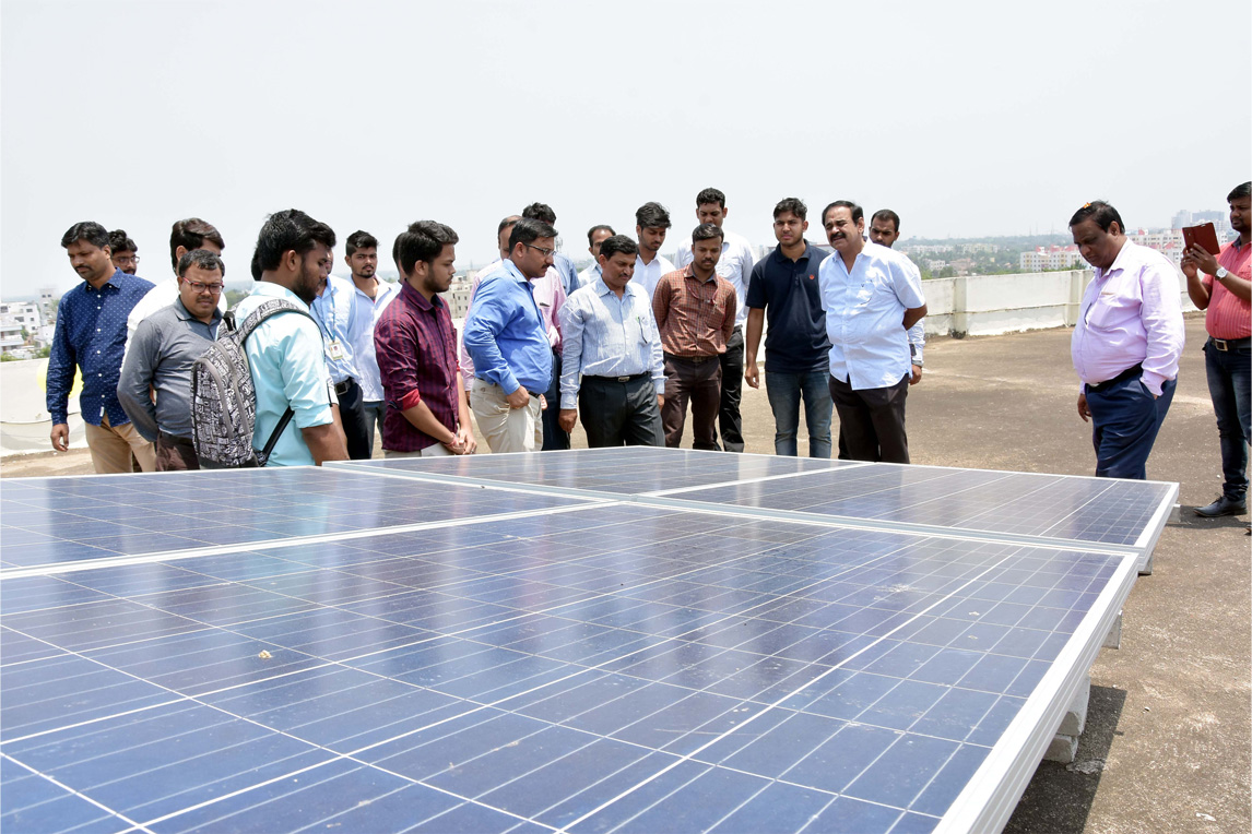 Rooftop Solar Power Plant inaugurated by Chairman of Koustuv Group Er. Prabhat Ranjan Mallick. Students of Department of EE & EEE has created this as a part of their project.