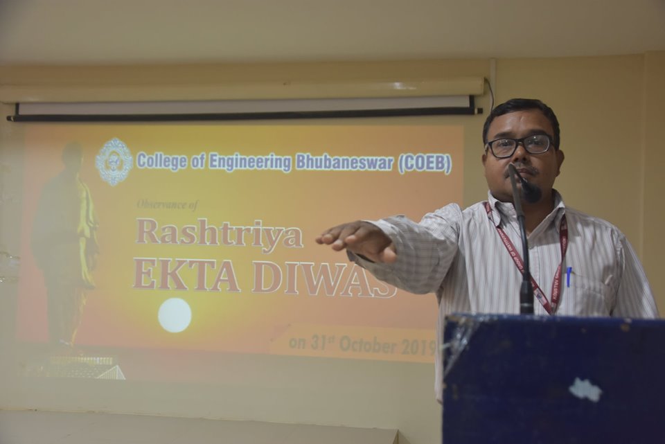 Rastriya Ekta Diwas celebrated at College of Engineering Bhubaneswar (COEB)