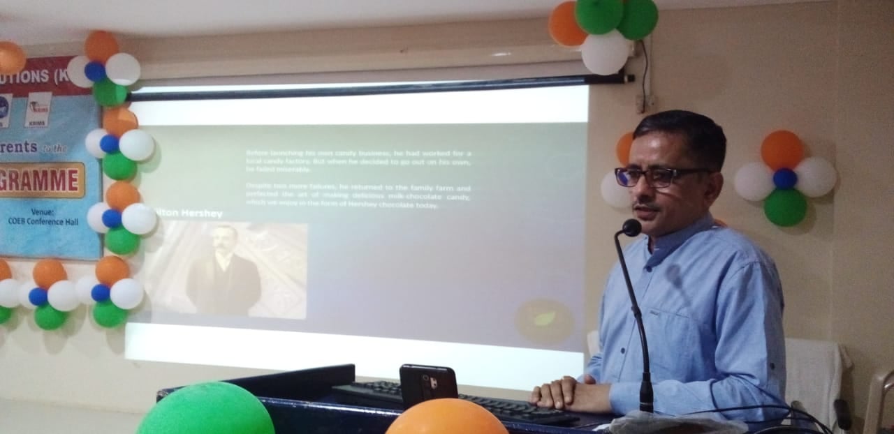 Biswajit Tripathy, CEO & Founder Teasana addressed on Entrepreneurship to the new comers during KGI Induction Programme